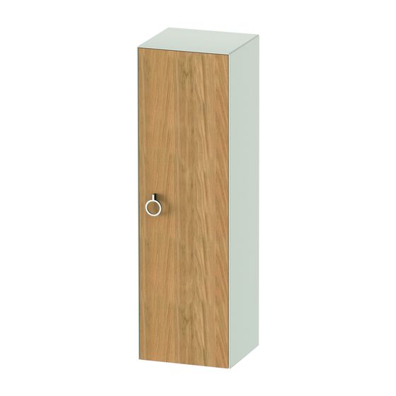 Duravit White Tulip Halbhochschrank Massivholz 360x400x1320mm Eiche Natur ma. Matt/Nor. Weiß SDM, 1Tür R, 3Glas-FB, Alutr, Chrom