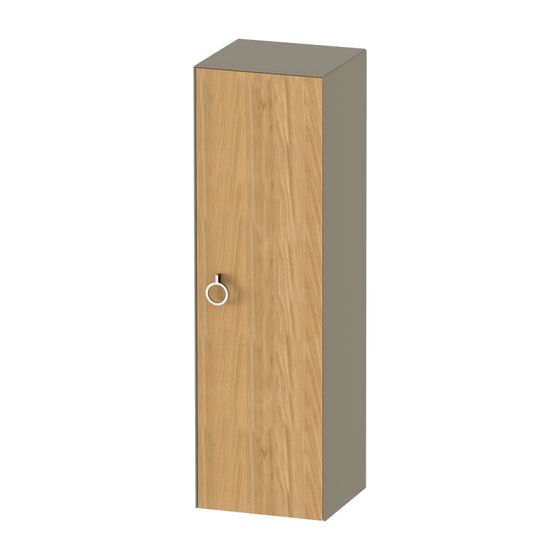 Duravit White Tulip Halbhochschrank Massivholz 360x400x1320mm Eiche Natur ma. Matt/Steingr. HG, 1Tür R, 3Glas-FB, Alutr, Griff