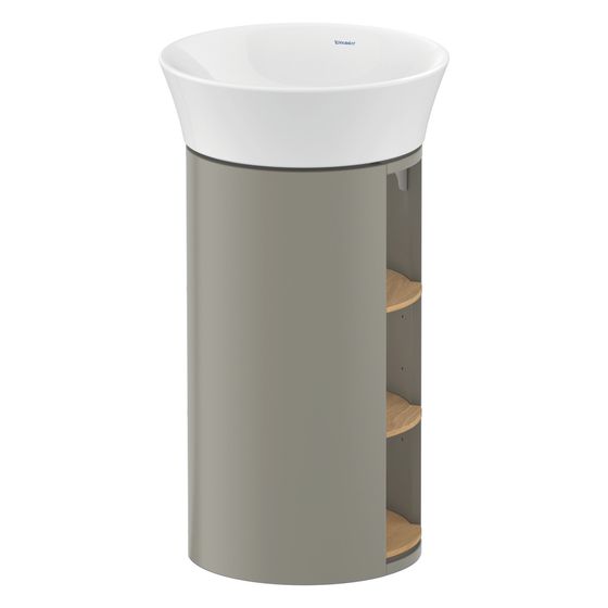 Duravit White Tulip Waschtischunterbau bodens. 410x410x750mm, Eiche Natur Matt/Steingrau Seidenmatt, Grifflos, 3 oF