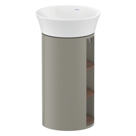 Duravit White Tulip Waschtischunterbau bodens. 410x410x750mm, AM Nussb. Matt/Steingrau Seidenmatt, Grifflos, 3 oF