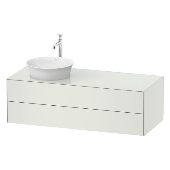 Duravit White Tulip Konsolenwaschtischunterbau wandhäng. 550x1300x408mm L/M mit KSP Weiß Seidenmatt Grifflos 2 SK