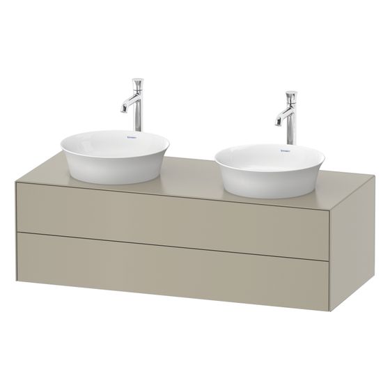 Duravit White Tulip Konsolenwaschtischunterbau wandhäng. 550x1300x408mm B/M KSP Taupe SDM Grifflos 2 SK o.ES
