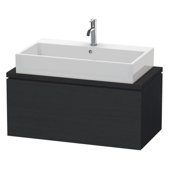 Duravit L-Cube Konsolenwaschtischunterbau wandh. 477x920x400mm ohne KSP Compact Eiche Mattschwarz, Grifflos, 1 Auszug