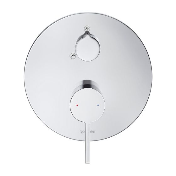 Duravit D-Neo Einhebel-Wannenmischer Unterputz, 2 Verbraucher, Chrom, Handbrause, Wannenein. 22,5l/min, Rosette rund, d. 170mm