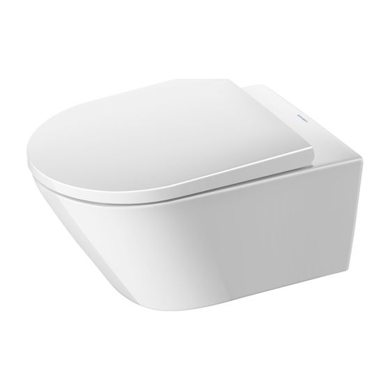 Duravit D-Neo WC-Set wandhäng. Weiß Hochglanz, 4,5l, Tiefspüler, rimless, mit Durafix, waagerecht