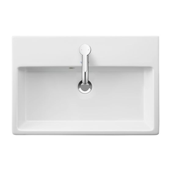 Duravit Vero Air Waschtisch 400x600x160mm Compact, WonderGliss, Weiß Hochglanz, Rechteckig, ohne ÜL, glasiert