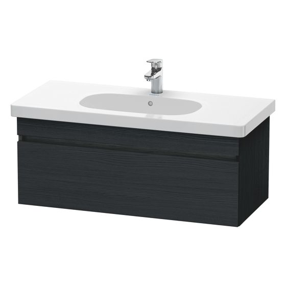 Duravit DuraStyle Waschtischunterbau wandh. 453x1000x398mm, Eiche Mattschwarz, Grifflos, 1 Auszug, mit Dämpfung