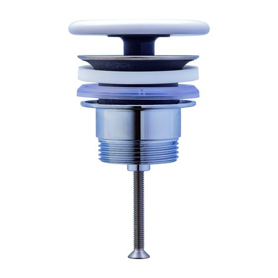 Duravit Universal Schaftventil, Weiß Seidenmatt, Waschtisch ohne Überlauf, Keramik Ventilabdeckhaube, d.72mm