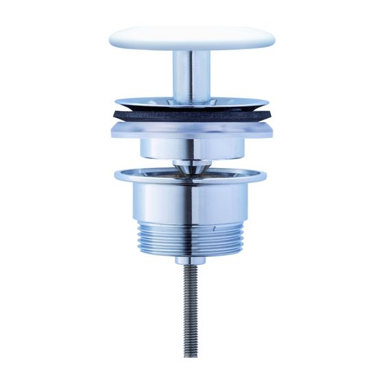 Duravit Universal Schaftventil, Weiß Seidenmatt, Waschtisch ohne Überlauf, Keramik Ventilabdeckhaube, d.65mm