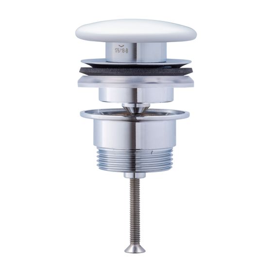 Duravit Push-open Ventil Universal, Weiß glänzend, mitt keramischer Ventilabdeckhaube, für Waschtisch mit Überlauf, d.65mm