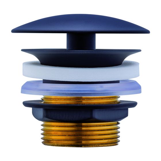 Duravit Universal Schaftventil, Mattschwarz, Waschtisch ohne ÜL Höhe 50mm, Messing Ventilabdeckhaube, d.72mm