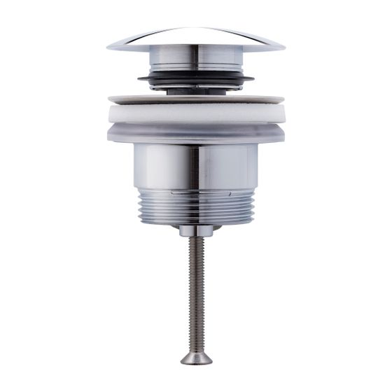 Duravit Push-open Ventil Universal, Chrom glänzend, geeignet für Waschtisch mit Überlauf, d.63,5mm