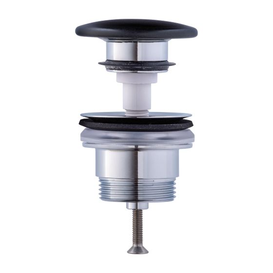 Duravit Push-open Ventil Universal, Anthrazit Matt, mitt keramischer Ventilabdeckhaube, für Waschtisch mit Überlauf, d.65mm