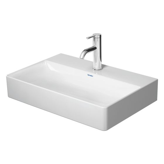 Duravit DuraSquare Waschtisch 400x600x145mm Compact WonderGliss Weiß Hochglanz, Rechteckig, 1 WP mittig, ohne ÜL