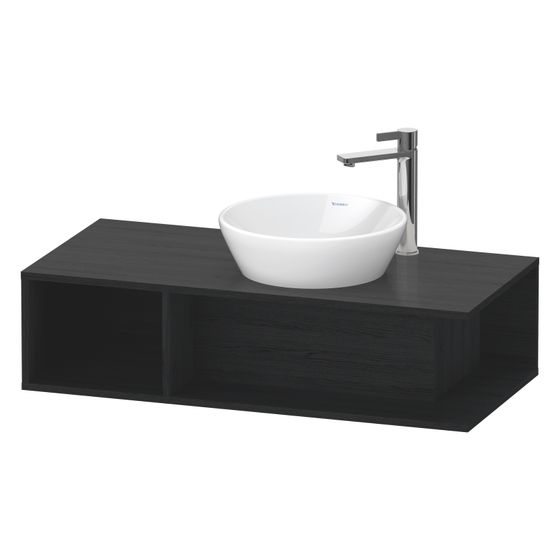 Duravit D-Neo Konsolenwaschtischunterbau wandh. 480x1000x260mm, Compact, Eiche Mattschwarz, Grifflos, 1 offenes Fach L
