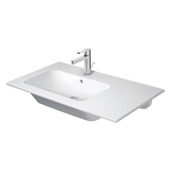 Duravit ME by Starck Waschtisch 490x830x180mm, WonderGliss, Weiß Seidenmatt, Rechteckig, 1 WP L, mit ÜL, o.HL