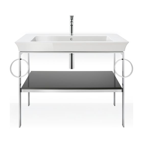 Duravit White Tulip Waschtisch 490x1055x155mm WonderGliss Weiß Hochglanz, Rechteckig, 1 Waschplatz/HL mittig, mit ÜL