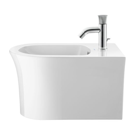 Duravit White Tulip Wandbidet 540x370x315mm, Weiß Hochglanz, 1 HL, HLB, Überlauf, verdeckter Befestigung