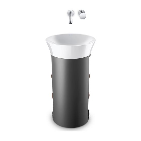 Duravit White Tulip Waschtisch 500x500x160mm, WonderGliss, Weiß Hochglanz, Rund, 1 Waschplatz mittig, ohne Überlauf
