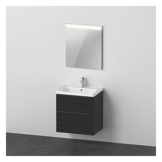 Duravit D-Neo Möbelwaschtisch, Waschtischunterbau, Spiegel 480x650x2000mm, 1 Auszug/Schubkasten, Eiche Mattschwarz, 650mm