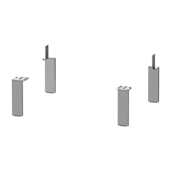 Duravit Universal Sockelfuß 10x44x152mm, Aluminium Matt, für Serie L-Cube, C-bonded Set bodenstehend, 4 Stück