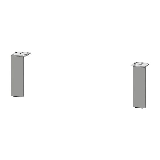 Duravit Universal Sockelfuß 10x44x152mm, Aluminium Matt, für Serie L-Cube, C-bonded Set bodenstehend, 2 Stück