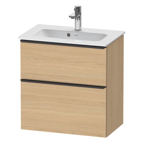 Duravit D-Neo Waschtischunterbau wandhäng. 372x610x625mm Compact Natur Eiche Matt, Griff Diam. 1 AZ/SK