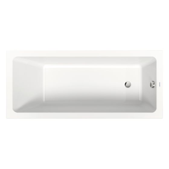Duravit No.1 Badewanne 420x700x1600mm, 110l, Weiß glänzend, Rechteckig, Einbau, 1 Rückenschräge variabel