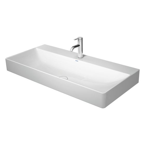 Duravit DuraSquare Waschtisch 470x1000x145mm WonderGliss Weiß Hochglanz, Rechteckig, 1 WP/HL mittig, ohne ÜL