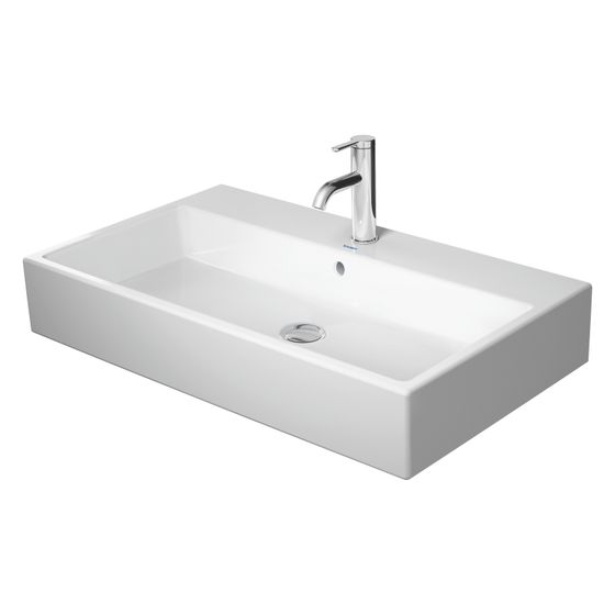 Duravit Vero Air Waschtisch 470x800x165mm wh Weiß Hochglanz, Rechteckig, WonderGliss, 1 WP mittig, 1 HL mittig, mit ÜL, geschl.
