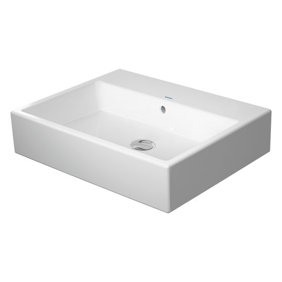Duravit Vero Air Waschtisch 470x600x165mm wandh. Weiß Hochglanz, Rechteckig, WonderGliss, 1 WP mittig, mit Überlauf, geschl.