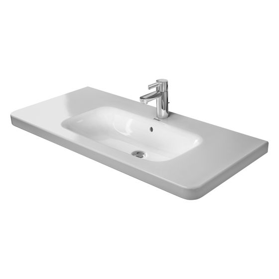 Duravit DuraStyle Waschtisch 480x1000x170mm, Weiß Hochglanz, Rechteckig, 1 Waschplatz/HL mittig, mit Überlauf