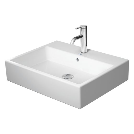 Duravit Vero Air Aufsatzbecken 600mm, Weiß Hochglanz, WonderGliss, Rechteckig, mit HLB, mit Überlauf, RW glasiert, 1 HL