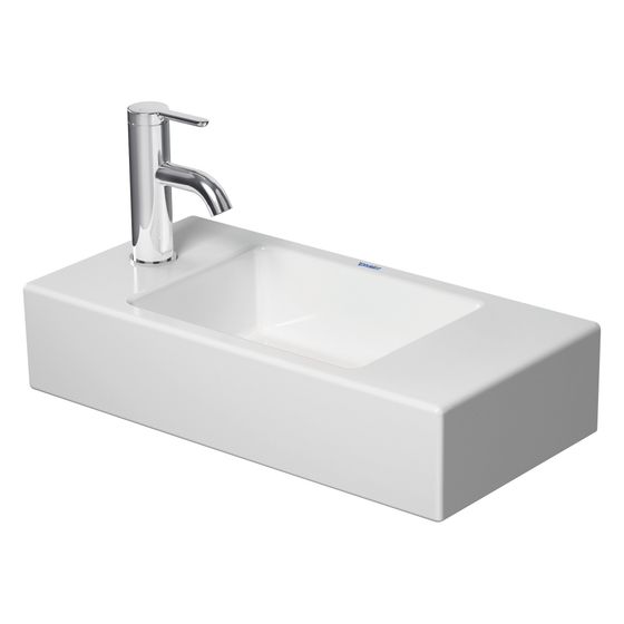 Duravit Vero Air Handwaschbecken 250x500x140mm, Weiß HG, WonderGliss, Rechteckig, 1 Waschplatz mittig, 1 HL L, ohne Überlauf