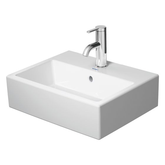 Duravit Vero Air Handwaschbecken 350x450x165mm, Weiß Hochglanz, WonderGliss, Rechteckig, 1 Waschplatz mittig, mit Überlauf