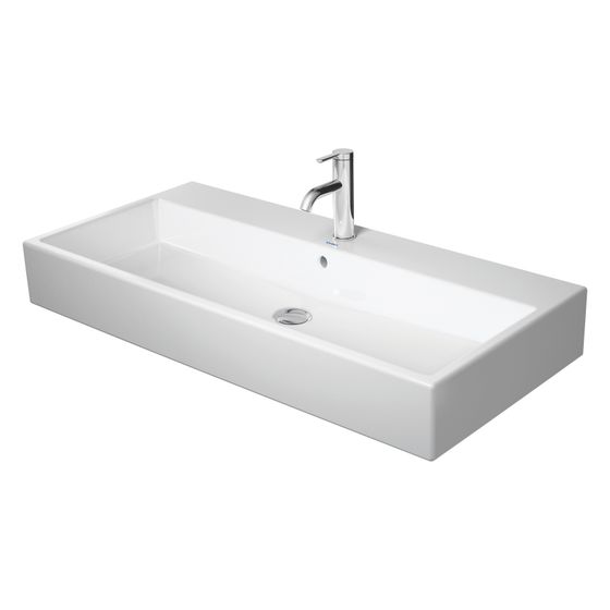 Duravit Vero Air Waschtisch 470x1000x170mm wandhäng., Weiß Hochglanz, Rechteckig, WonderGliss, 1 WP mittig, ohne ÜL, geschl.