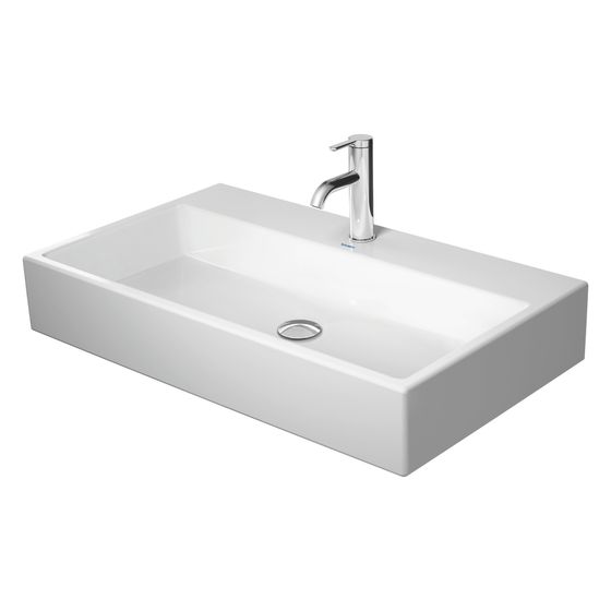Duravit Vero Air Waschtisch 470x800x165mm wh Weiß Hochglanz, Rechteckig, WonderGliss, 1 WP mittig, 1 HL mittig, ohne ÜL, geschl.