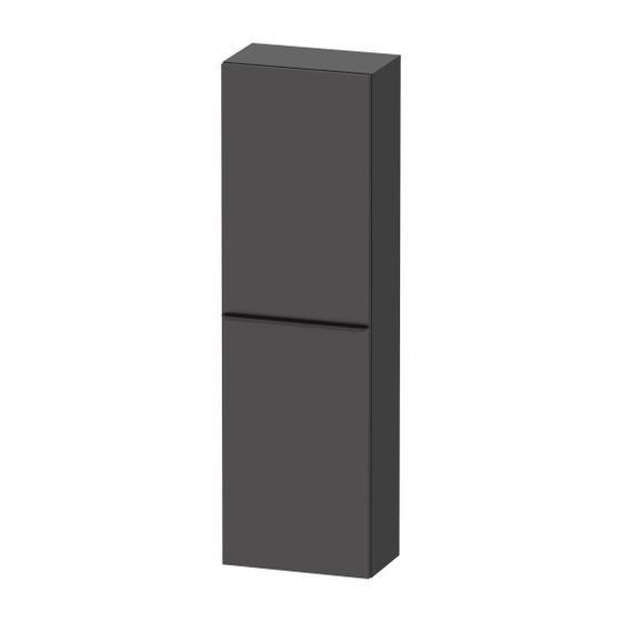 Duravit D-Neo Halbhochschrank Dekor 240x400x1320mm Rechts, Graphit Matt, 1 Tür L, 4 Glasfachböden, Griff Diamantschwarz