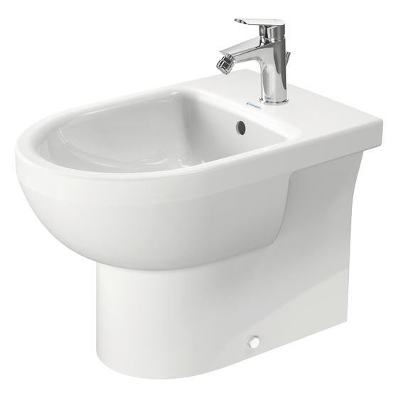 Duravit No.1 Stand Bidet 570x365x400mm, Weiß Hochglanz, 1 HL, mit Überlauf, Back to wall