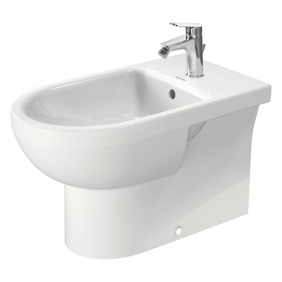 Duravit No.1 Stand Bidet 650x365x400mm, Weiß Hochglanz, 1 HL, mit Überlauf, Back to wall