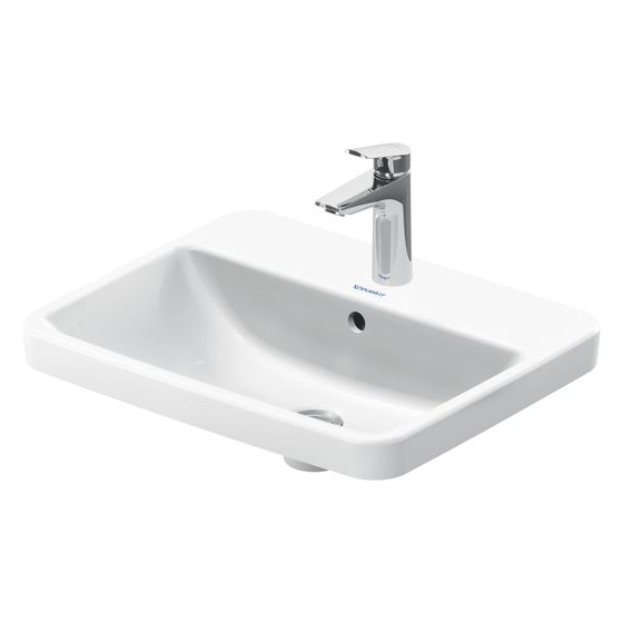 Duravit No.1 Einbauwaschtisch 435x550x175mm, Weiß Hochglanz, mit HLB/Überlauf, 1 HL Geschliffen, Einbau von oben