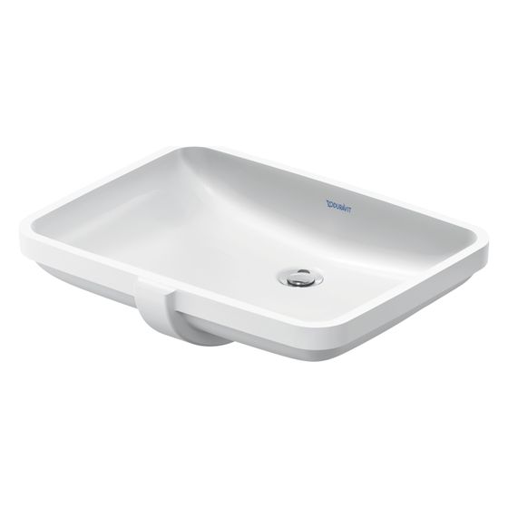 Duravit No.1 Einbauwaschtisch 400x550x160mm, Weiß Hochglanz, ohne HLB, mit Überlauf Geschliffen, Einbau von unten