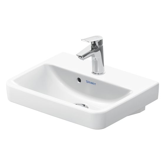 Duravit No.1 Handwaschbecken 350x450x142mm, Weiß Hochglanz, Rechteckig,1 Waschplatz/HL mittig, mit Überlauf