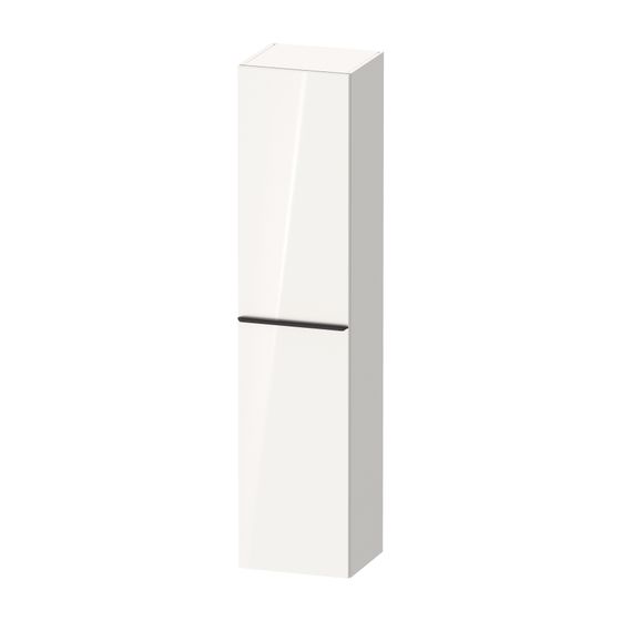 Duravit D-Neo Hochschrank Dekor 360x400x1760mm, Mattweiß, 1 Tür L, Griff Diamantschwarz, 5 Glasfachböden, 50mm
