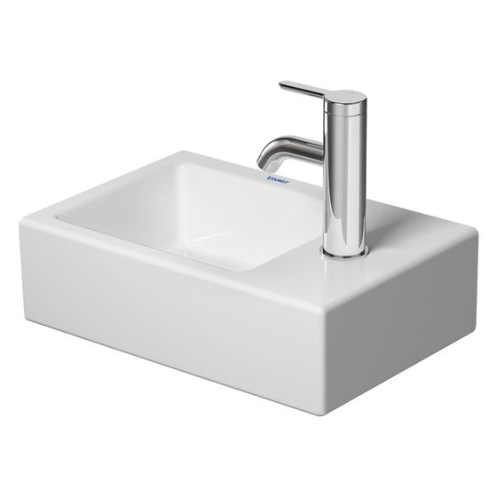 Duravit Vero Air Handwaschbecken 250x380x140mm, Weiß Hochglanz, WonderGliss, Rechteckig, 1 Waschplatz L, 1 HL R, ohne Überlauf