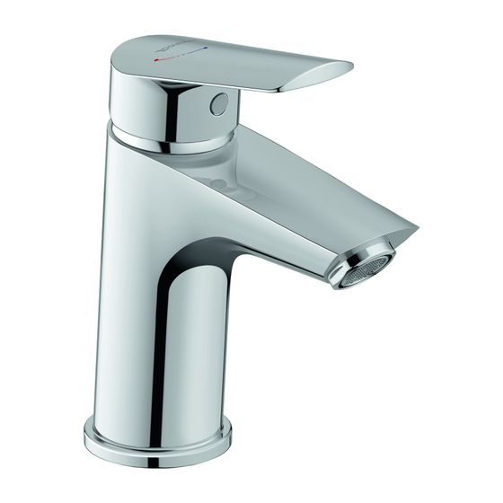 Duravit No.1 Einhebel-Waschtischmischer S FreshStart, Chrom, 4,5l/min, Hebelgriff, Ausladung 100mm, Höhe 156mm