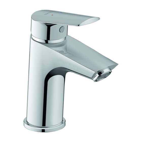 Duravit No.1 Einhebel-Waschtischmischer S MinusFlow, Chrom, 3,5l/min, Hebelgriff, Ausladung 100mm, Höhe 156mm