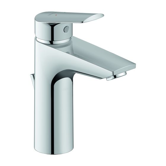 Duravit No.1 Einhebel-Waschtischmischer M MinusFlow, Chrom, 3,5l/min, Hebelgriff, mit Garnitur, Ausladung 106mm, 184mm