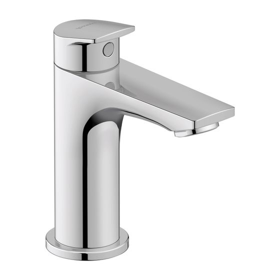 Duravit No.1 Standventil Chrom, 5,5l/min, 90mm Ausladung, 132mm Höhe, Strahlformer, ohne Zugstangen-Ablaufgarnitur