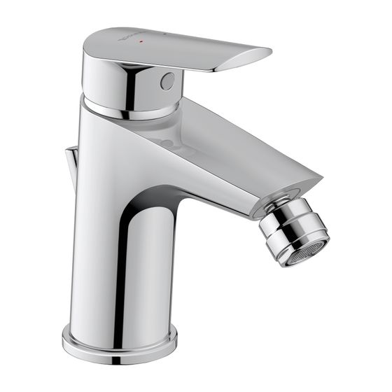 Duravit No.1 Einhebel-Bidetmischer, Chrom, 5l/min, mit Garnitur, Ausladung 123mm, Höhe 156mm, 3/8